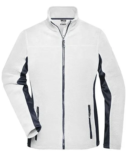 James&Nicholson Fleecejacke "STRONG" mit Softshell-Einsätzen für Damen, White/Carbon 3XL, JN841