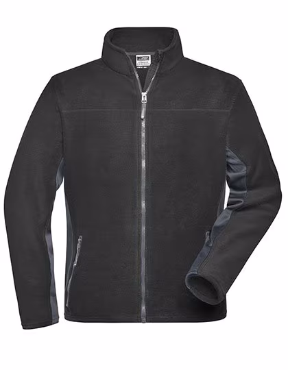 James&Nicholson Fleece Jacket "STRONG" with Softshell Inserts, Navy/Navy M, JN842