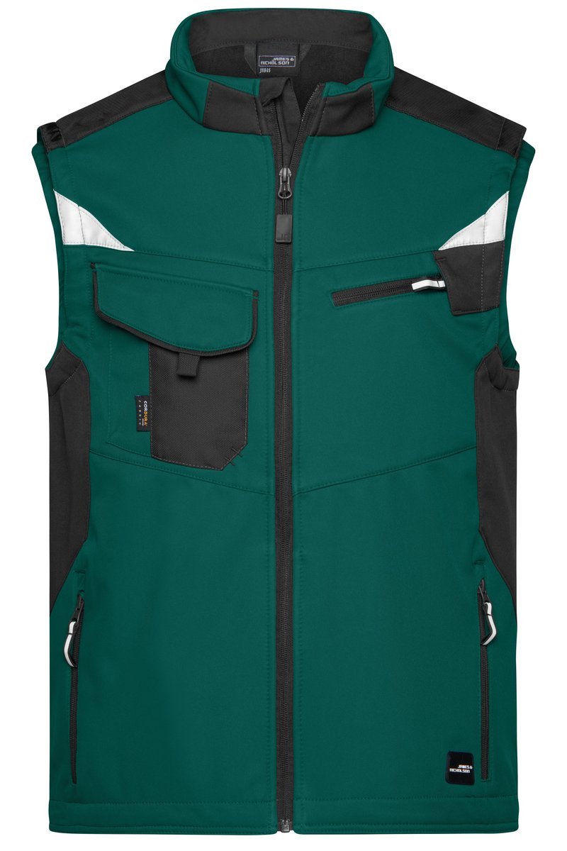 James&Nicholson Softshell-Weste -STRONG- mit CORDURA®, Black/Black XS, JN845