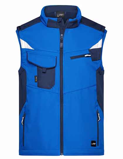 James&Nicholson Softshell-Weste -STRONG- mit CORDURA®, Royal/Navy 6XL, JN845