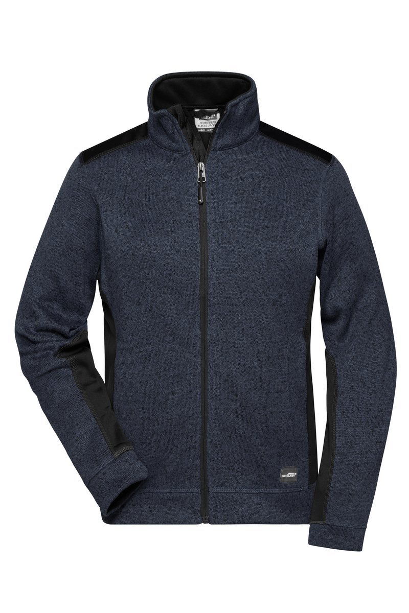 James&Nicholson Fleecejacke mit Softshell-Einsätzen für Damen, Black/Black XS, JN861