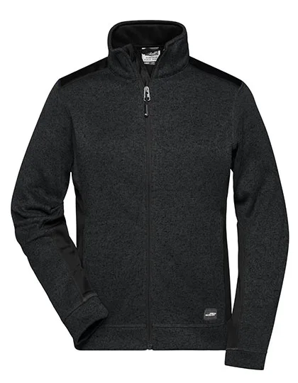 James&Nicholson Fleecejacke mit Softshell-Einsätzen für Damen, Black/Black M, JN861
