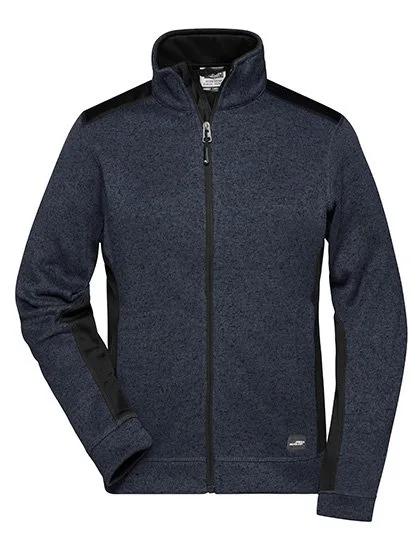 James&Nicholson Fleecejacke mit Softshell-Einsätzen für Damen, Carbon Melange/Black 4XL, JN861