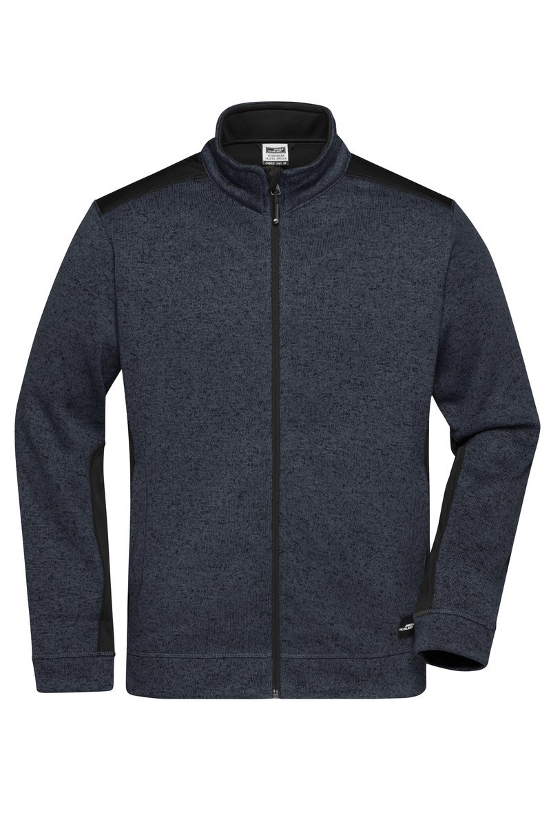 James&Nicholson Knitted Workwear Fleecejacke "STRONG, Black/Black XS, JN862