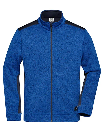 James&Nicholson Knitted Workwear Fleecejacke "STRONG, Royal Melange/Navy 3XL, JN862