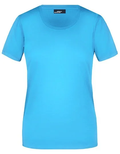 James&Nicholson Basic-T-Shirt 100% Baumwolle für Damen, Aqua S, JN901