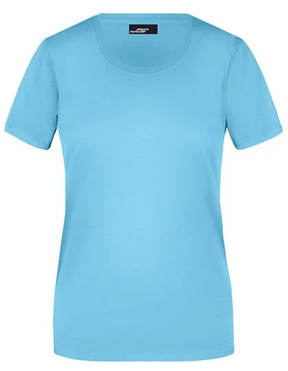 James&Nicholson Basic-T-Shirt 100% Baumwolle für Damen, Sky Blue S, JN901