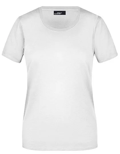 James&Nicholson Basic-T-Shirt 100% Baumwolle für Damen, White S, JN901