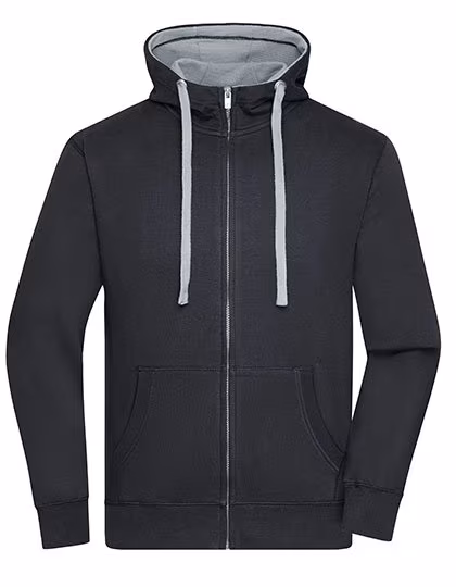 James&Nicholson Felpa Sweat-Zip con Cappuccio da Uomo