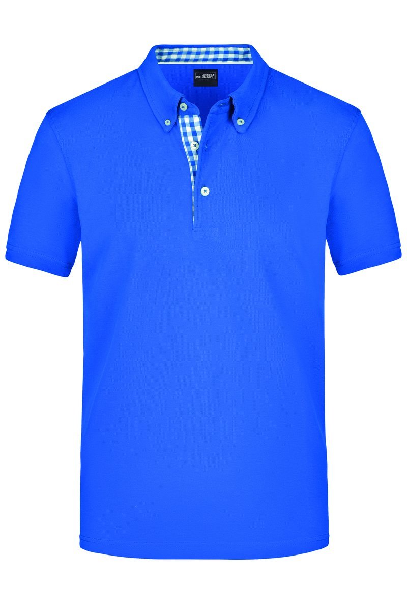 James&Nicholson Piqué Polo mit Button-Down-Kragen für Herren, Black/Black S, JN964
