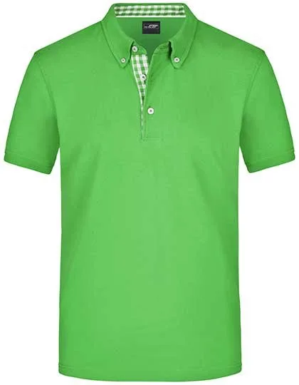 James&Nicholson Piqué Polo mit Button-Down-Kragen für Herren, Lime Green/Lime Green L, JN964