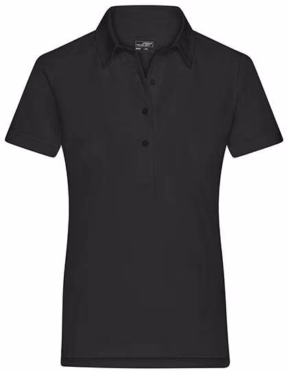 James&Nicholson Piqué Polo with Contrast Buttons for Women, Graphite (Solid)/Graphite (Solid) XL, JN969