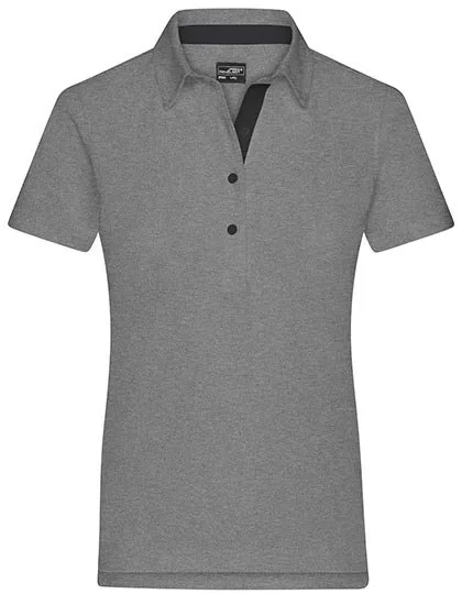 James&Nicholson Ladies´ Plain Polo Light Melange/Black M (JN969), JN969