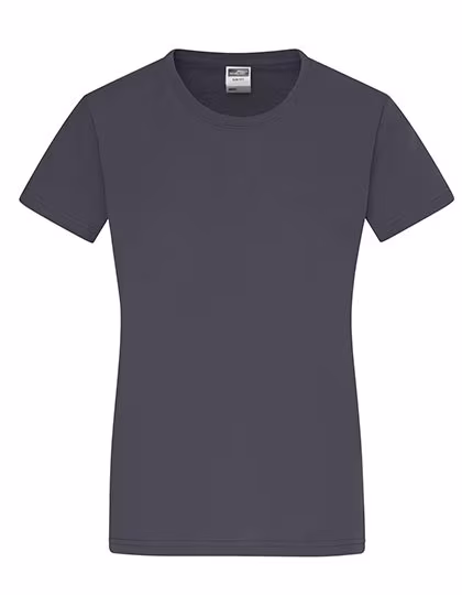 James&Nicholson T-shirt col rond Slim Fit en Coton pour femme, Graphite (Solid) L, JN971