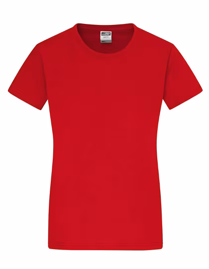 James&Nicholson Slim Fit Rundhals-T-Shirt Baumwolle für Damen, Red M, JN971