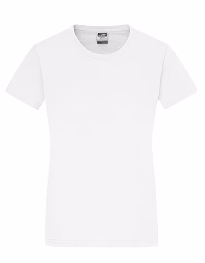 James&Nicholson T-shirt col rond Slim Fit en Coton pour femme, White S, JN971