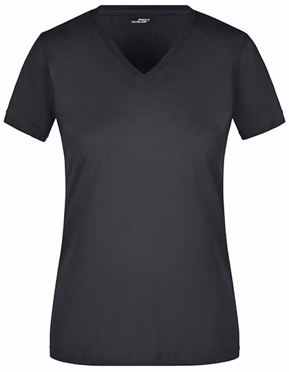 James&Nicholson Ladies´ Slim Fit V-T Graphite (Solid) M (JN972), JN972