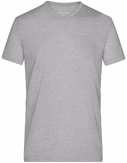 James&Nicholson Heather T-Shirt mit V-Ausschnitt, Grey Heather XXL, JN974