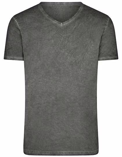 James&Nicholson Gipsy T-Shirt mit V-Ausschnitt für Herren, Graphite (Solid) XXL, JN976