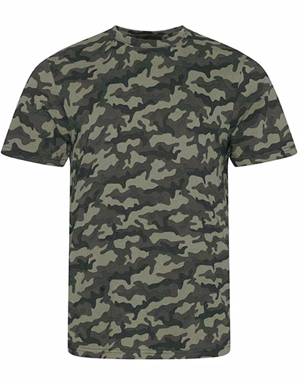 Just T's Camo T-Shirt mit Rundhalsausschnitt, Green Camo XL, JT034