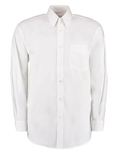 Kustom Kit Oxford Langarmhemd Classic Fit für Herren, White 53/54 (5XL/21), K105