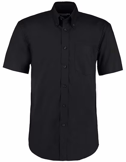 Kustom Kit Oxford Hemd Kurzarm Classic Fit für Herren, Black 38 (15), K109
