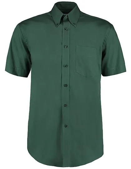 Kustom Kit Oxford Hemd Kurzarm Classic Fit für Herren, Bottle Green 44 (XL/17H), K109