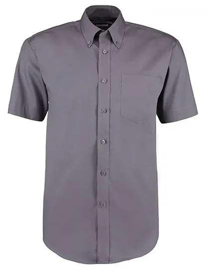 Kustom Kit Oxford Hemd Kurzarm Classic Fit für Herren, Charcoal 58/59 (7XL/23), K109