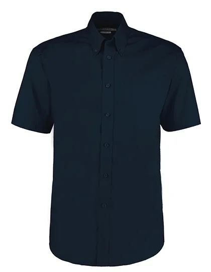 Kustom Kit Oxford Hemd Kurzarm Classic Fit für Herren, Dark Navy 44 (XL/17H), K109