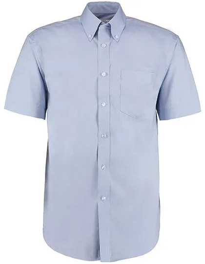Kustom Kit Oxford Hemd Kurzarm Classic Fit für Herren, Light Blue 39/40 (M/15H), K109