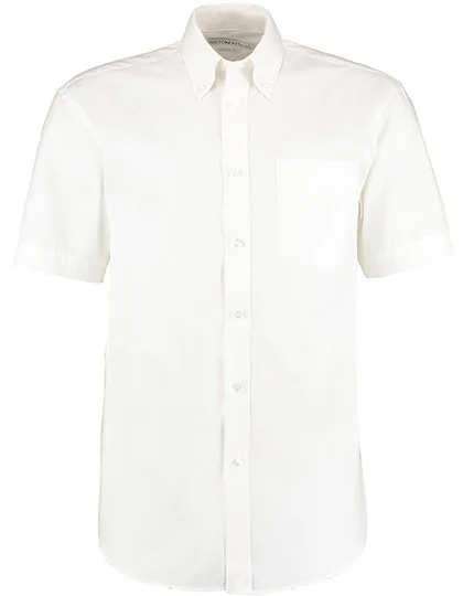 Kustom Kit Oxford Hemd Kurzarm Classic Fit für Herren, White 39/40 (M/15H), K109