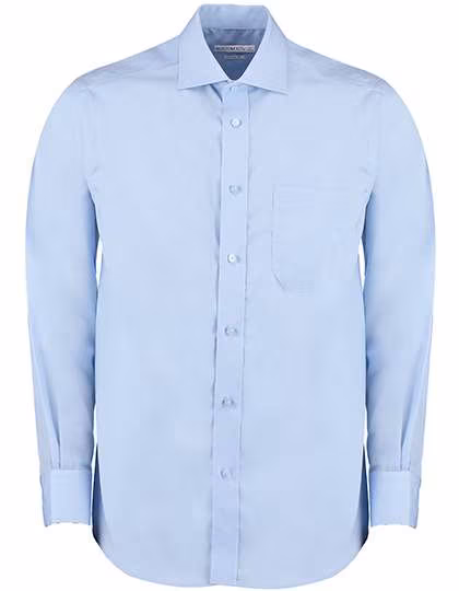 Kustom Kit Camicia in Popeline Non Stiro da Uomo a Maniche Lunghe, Light Blue 37 (S/14H), K116