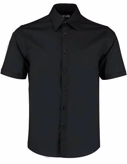 Bargear Camicia manica corta Tailored Fit da Uomo, Black 37 (S/14H), K120