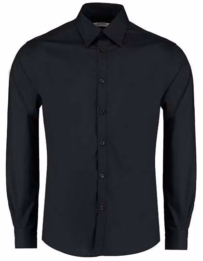 Bargear Camicia nera a manica lunga con stretch, Black 37 (S/14H), K121
