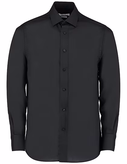 Kustom Kit Tailored Poplin Shirt Schwarz/Weiß, Black 37 (S/14H), K131