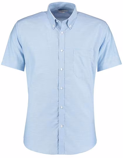Kustom Kit Slim Fit Oxford Shirt Short Sleeve Cotton-Polyester, Light Blue 36 (14), K183