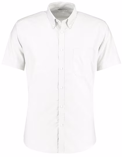 Kustom Kit Slim Fit Oxford-Hemd Kurzarm Baumwolle-Polyester, White 36 (14), K183