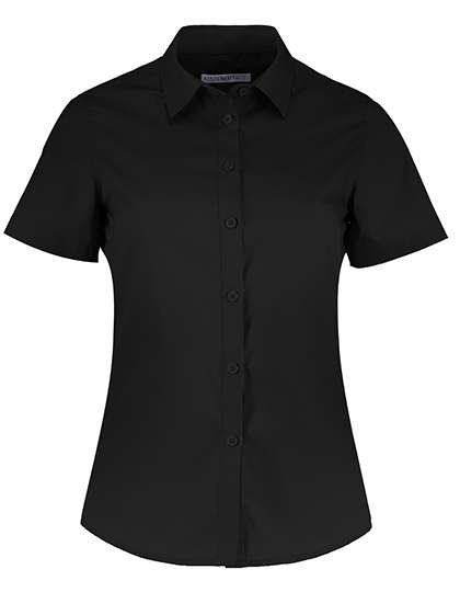 Kustom Kit Poplin Hemd Kurzarm Tailored Fit für Damen, Black 32 (6), K241