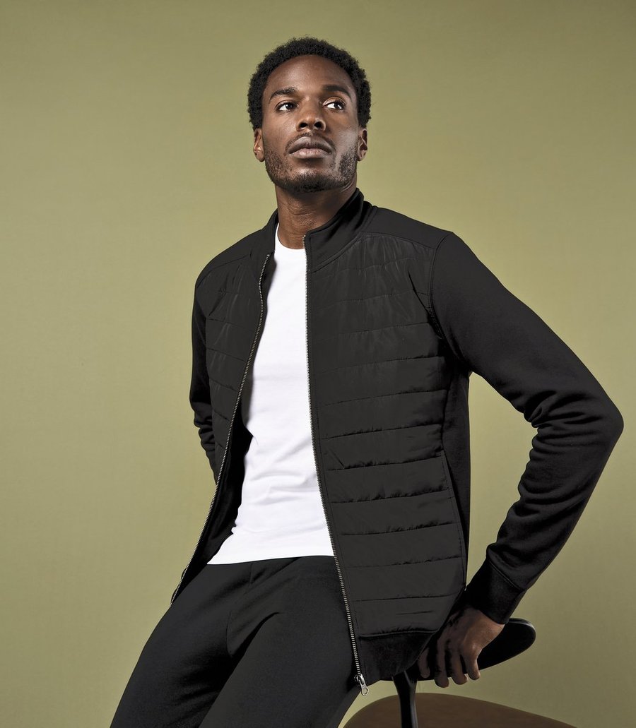 Regular Fit Quilted Full Zip Sweatshirt