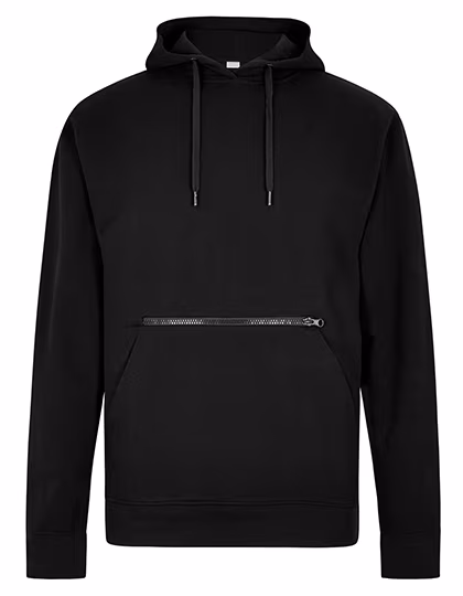 Sweat a capuche regular fit pique avec poche zippee