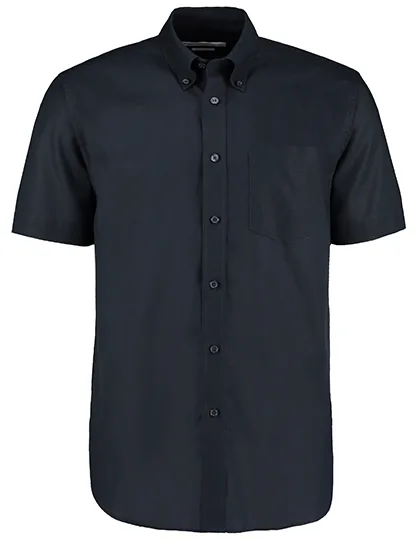 Kustom Kit Oxford Hemd kurzarm Baumwollmix für Herren, French Navy 51 (4XL/20), K350