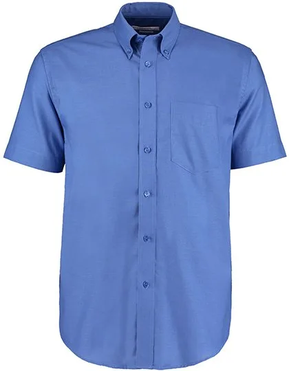 Kustom Kit Oxford Hemd kurzarm Baumwollmix für Herren, Italian Blue 49/50 (3XL/19H), K350