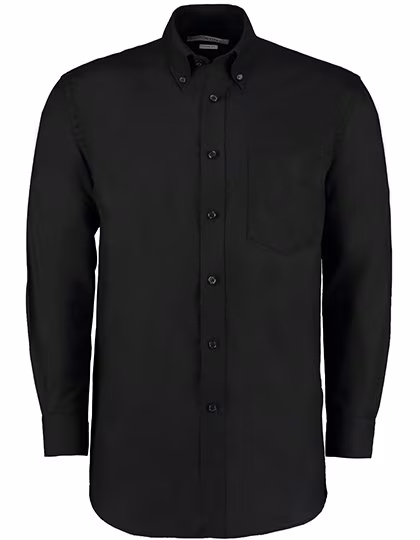 Kustom Kit Oxford Shirt with Chest Pocket for Men, Black 37 (S/14H), K351