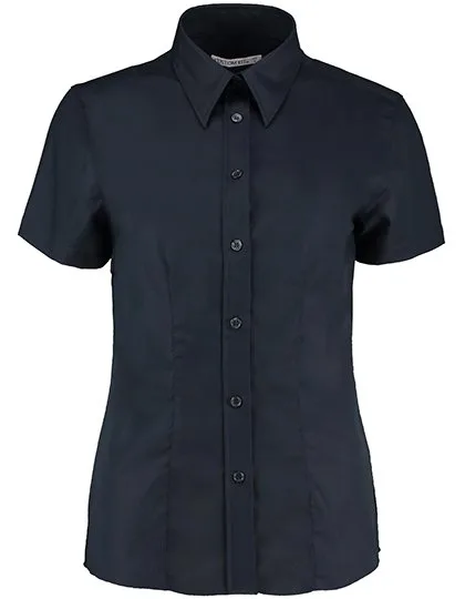 Kustom Kit Oxford Shirt Kurzarm Tailored Fit für Damen, French Navy 42 (XL/16), K360