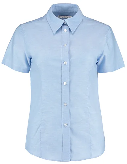 Kustom Kit Oxford Shirt Kurzarm Tailored Fit für Damen, Light Blue 44 (XXL/18), K360