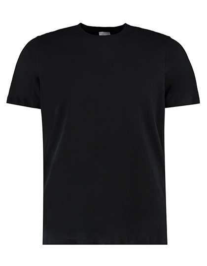 Kustom Kit Baumwoll-T-Shirt mit Ripp-Kragen, Black XS, K507