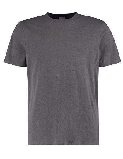 Kustom Kit Cotton T-Shirt with Ribbed Collar, Dark Grey Marl XL, K507