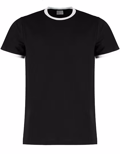 Kustom Kit Fashion Fit Ringer T-Shirt Kontrastkragen, Red/White XS, K508