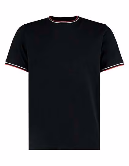 Kustom Kit T-Shirt Fashion Fit con Colletto a Contrasto, Black/White XS, K519