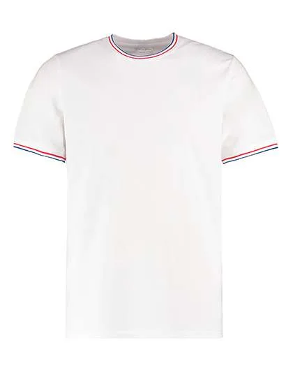 Kustom Kit Fashion Fit T-Shirt mit Kontrastkragen, White/Red XL, K519